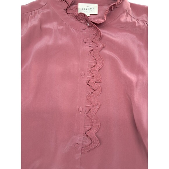 Sezane Pink Ruffle Blouse - Picture 9 of 16